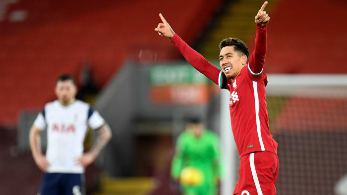 Roberto Firmino scores Liverpool's winner vs. Tottenham